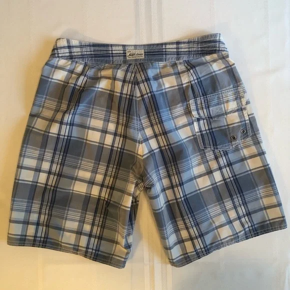 Polo Ralph Lauren Classic Blue & White Plaid Design Board Shorts Size 34 - Picture 2 of 8